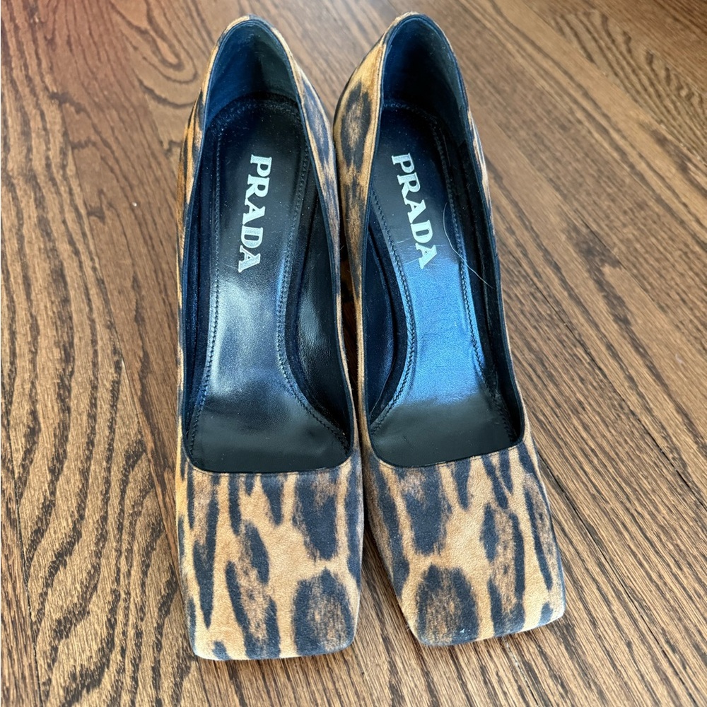 Prada Leopard Print Block Heels - Picture 6 of 6